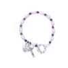 Pink Pearl Crystal Cross Bracelet Holy Mother Of God Hand Beads Bracelet