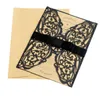 20pcs/lot Glitter Paper Wedding invitations Silver Gold Laser Cut Wedding Invitation Card with Blank inner card Universal