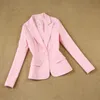 Roupos femininos de trajes de 2023 Primavera e Autumn Inglaterra Slim Ol Temperment Simples Pink Sonos Casa -Pantagens