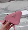 Mode Frauen Verfeinerung Mini Geldbörse Designer Zweiseitige Kette Dreieck Tasche Rosa Abnehmbare Messenger Tasche Luxus Marke Hohe Qualität Leder handtasche