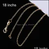 Chains Necklaces Pendants Jewelry 1Mm Thin 18K Gold Plated Rolo/Rollo Chain Necklace 925 Stamp Lobster Clasp Wholesale For Pendant C003 Dr