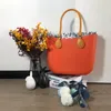 Avondtassen tas obag stijl vrouwen silicium handtas dames ronde handgreep met bloemen rand voering vrouwtjes waterdicht strand eva bagevening