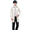 Hommes Trench Coats Printemps Automne Coréen 2022 Designer Hommes Homme Long Manteau Hommes Vêtements Slim Fit Pardessus Manches Beige FashionMen Viol22