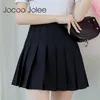 Women High Waist Pleated Skirt y2k Summer Casual Kawaii A-line Plaid black tennis Japanese School Uniform Mini Skirts for Girls 220401