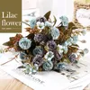 装飾的な花の花輪ヘッズシルクカーネーション人工花ライラックrsoe for home wedding decoration贅沢な偽のアレンジメント