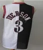 Retro Split Basketball Trikots Zwei Farben Allen Iverson Pippen Hakeem Olajuwon Tracy McGrady Vince Carter Larry Ja Morant Mamba Rot Schwarz Weiß Grün Gelb Lila