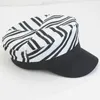 Korean Version Navy Hat Ladies Autumn Allmatch Sun Cap Japanese Spring Fashion Zebra Pattern Flat Top Hats J220722