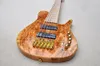 Werksspezifische 6-saitige E-Bassgitarre in Naturholzfarbe mit Spalted Maple Furnier Maple Griffbrett Neck-Thru-Body-Angebot Customized