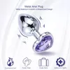 Musicador de brinquedos Coração de aço inoxidável Cristal Butt Plug Stimululs Game para casal Removável brinquedos sexuais anal de massageador de próstata Dildo7776322