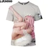 Liasoso Belle Delphine Anime Cosplay T Shirt Günlük Moda Hentai Seksi Loli Kız Harajuku Street Giyim Erkek Kadın Tee Sesli Tops 220622