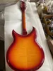 6 String Electric Guitar Semi Hollow Body Double Flame Maple Delivery1291177