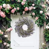 Couronnes De Fleurs Décoratives Guirlande De Lavande Artificielle Fleur Feuilles Vertes Grand DIY Pour Porte D'entrée Extérieure Mur Intérieur Fenêtre Ferme De