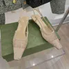 Designer 2023 NUOVI sandali con cinturino posteriore Moda estiva Donna Lusso G Strass Sandali da sposa Slider Scarpe con tacco alto ragazze
