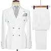 Prawdziwe zdjęcie biało -pana młodego Tuxedos Peak Lapel Men Suits Business Suits Blazer Dressize W1499