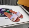 Designer glider kvinnor tofflor tie -dye sandaler tofflor blommor blommor platt varum￤rken bottnar gummi flip flops l￤der sommargradientskor - l