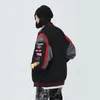 Мужская гоночная куртка буквы вышивка бейсбольная университета хип -хоп уличная одежда повседневная гонщика бомбардировщика унисекс мода 220715