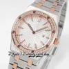 8FF 8f67651 Movimento Quartzo Suíço 33mm Relógio Feminino Diamantes Moldura Prata Texturizado Mostrador Bastão Marcadores 316L Pulseira Aço Inoxidável Super versão Relógios de Moda