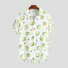 Casual shirts voor heren Europees Amerikaanse avocado afdrukken Korte mouwen strand Hawaiiaans shirt Zomerstijl Mannen lossen oversize revers jeugd topsme
