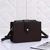 Retro Ladies Multicolor Buckle Handbag Luxury Designer Väskor Fashion Justerbar axelband Messenger Pure Pu Leather
