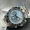 FLASH Relojes para hombre Cristal de zafiro Acero inoxidable Movimiento automático Mecánico esfera azul cielo Cierre sólido Geneve orologio di 288T