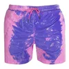 Shorts pour hommes Style changements d'eau couleur maillot de bain pantalons de plage hommes européens et grande taille sensibles à la température Shorts de couleur pour hommes