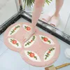 Carpets Irregularly Shaped Carpet Pink Heart Mat Bedside Oval Non-Slip Absorbable Quick-Drying Washable Semicircle Rugs Printed FootCarpets