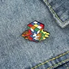 Melty Cube Enamel Pins Colorful Toy Brooch Bag Clothes Lapel Badge Cartoon Jewelry Gift for Kids Friends 6151 Q2