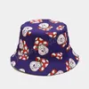 Champignon print cartoon schattige emmer hoed Panama strand zon hoeden voor vrouwen mannen vouwbare bob outdoor street hiphop viskap