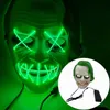 Stock Maschera viso luminosa Decorazioni di Halloween Glow maschere coser cosplay Materiale PVC LED Lightning Donna Uomo costumi per adulti decorazioni per la casa