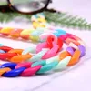 Montature per occhiali da sole Arcobaleno Catena acrilica più grande sul collo Porta maschera da donna Occhiali Cordino Starp Accessori per occhiali da lettura alla modaSungla