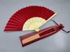 Personlig tryckgravbröllop Favor Silk Fan Anpassad namn Tyghandfläkt Gift Dh4840