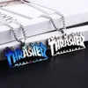 Pendentif hip-hop de rue, collier coloré Thrasher, peut être éteint, collier de flamme, bijoux en acier titane