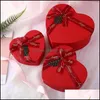 Gift Wrap Florist Hat Boxes Heart Shaped Box Set med 3 förpackningsblommor gåvor Living Vase Decoration Drop Delivery 2021 Event Party Suppli