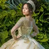 Sweet 16, золотые кружевные платья Quinceanera, бальное платье с жемчугом, платье для 15 лет, платье для выпускного вечера с блестками, платье на день рождения214T