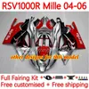 Moto Fairings dla Aprilia RSV1000R Mille RV60 RSV-1000 RSV1000 R RR 04 05 06 Bodywork 160NO.12 RSV1000RR RSV 1000 R 1000R 1000RR 2004 2005 2006 Bodys Kit White Złote