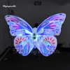 Traje de actuación de desfile de ala de mariposa inflable LED para caminar, traje de mariposa hinchable con iluminación blanca para espectáculo de fiesta de Carnaval