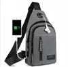 Men Crossbody Chest Bag Waterproof USB Charge Oxford Fany packs for Men Anti-theft Shoulder Sling Travel messenger bags