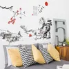 Stickers muraux Style chinois Art encre peinture paysage salon chambre fond pour la décoration de la maison Stickers muraux papier peint