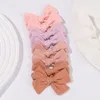 2pcs/conjunto de barretas de algodão para garotas bonitas colorido color bowknot hair clip
