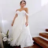 Fuera del hombro Vestido de novia de lujo en la playa 2022 Con volantes Parte inferior Cariño Encaje País Bohemio Civil Vestidos de novia Mujeres Robe De Mariage vestidos novia