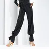 Stage Wear Autumn Winter Latin Women Dance Trousers High Waist Pants Waltz Tango Ballroom National Standard Dancing Training ZD344