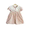 robe rose fille vêtements filles filles robe à la fraise pour bébé vêtements bébé princesse pêche raies de fleurs robes pour filles girl g220518