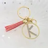 Nieuwe grensoverschrijdende diamant gouden letter roze kwast hanger Keychain Bag Jewelry Mother's Day Gift Spot