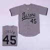 GLAC202 MENS BIRMINGHAM BARONS MICHAEL 45# JERSEYS KNAPN Down Movie Baseball Jersey Double Stitched Name and Number In Stock High Quaily