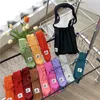 Vrouwelijke wollen gebreide plooien Tote Orgel Bag Designer Chic Stitching Contrast Koreaanse mode schouder shopper handtas voor vrouwen