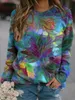 Kvinnors hoodies Kvinnors tr￶jor Autumn Fashion Hoodie Sheep Animal Floral Print Women Streetwear Overdimensionerade rockar Pullover Girls