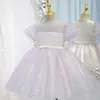 2022 Robes de fille de fleur pour mariages dentelle manches longues girls filles robes de pageant Première robe de communion Sainte-Communion Little filles