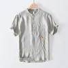 T-shirt da uomo 2022 arrivo stile cinese manica corta da uomo ricamato confortevole puro lino ricamo abbigliamento magliette M-XXXL