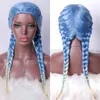 Ombre شقراء الاصطناعية wigsblack تويست مضفرة مقاومة للحرارة اثنين مربع cosplay السحب Queen للنساء السود Oley220505