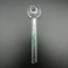 Glass Oil Burner Pipe Ball OD 25mm Clear Transparent Smoking Nail Pipe Dolphin Pattern Burning Tobacco Herb Tube